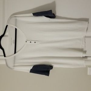 American Eagle button Henley color-block size small